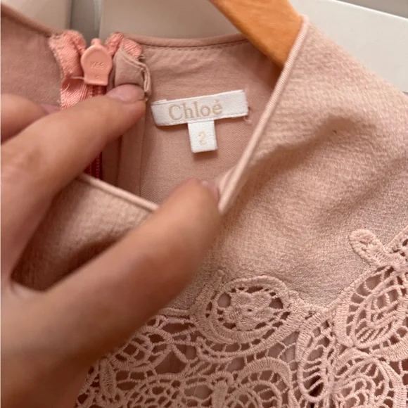 Chloe couture dress with guipure embroidery